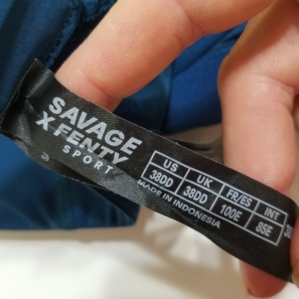 Savage X Fenty Sports Bra Blue Size 38DD - Picture 6 of 7
